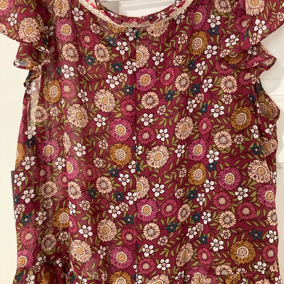 Floral Pink Blouse with Lace Trim NWTS - Picture 10 of 11